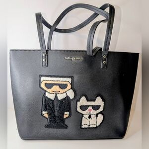 Karl Lagerfeld Paris Maybelle Tote Bag  Black Faux Leather